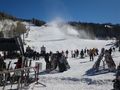 Skiers, snow guns, Lift 4 Skiers, snow guns, Lift 4