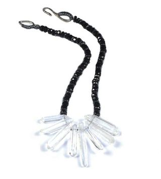 NNW104 GARNET, HEMATITE QUARTZ AND STERLING NECKLACE