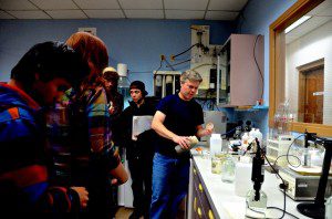 Student in the lab investigate Telluride's water quality.
