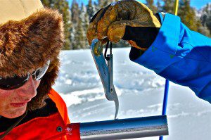 snow core sample with benny