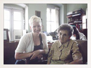 Filmmaker Allison Otto with Elizabeth Hawley