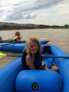 Siri (age 7) gets ready to run a rapid.