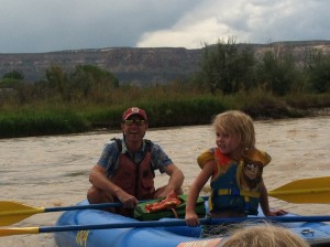 Andy and Quincy (age 4) come over to grab some cooler snacks.