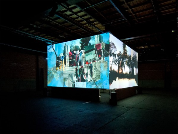 Monkey Town 4, outside of floating cube, inside ExDO