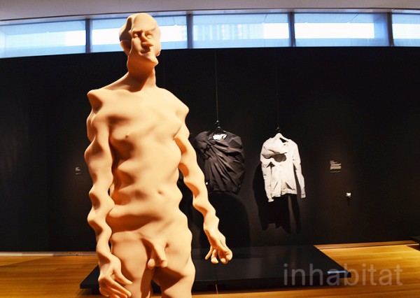 Figure of man distorted using a digital algorithm. 