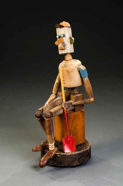 A GUY WITH A SHOVEL, 21 x 11 x 10"