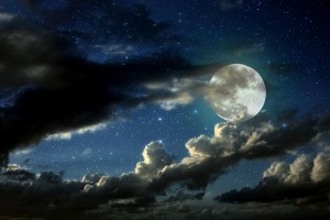 full moon clouds