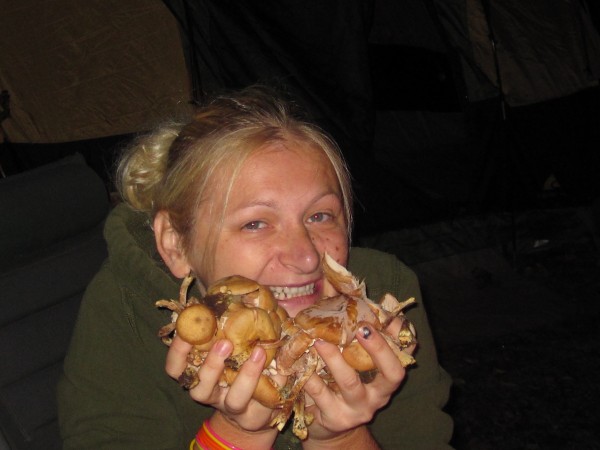 Olga K. Cotter, in shroom ecstasy.