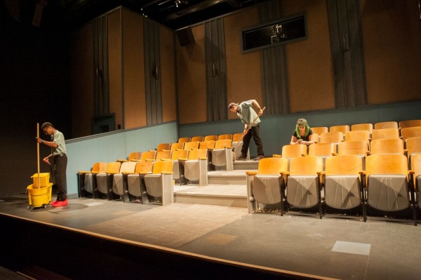 Christopher Hayes as Avery, John Jurcheck as Sam, and Laura Jo Trexler as Rose in "The Flick."