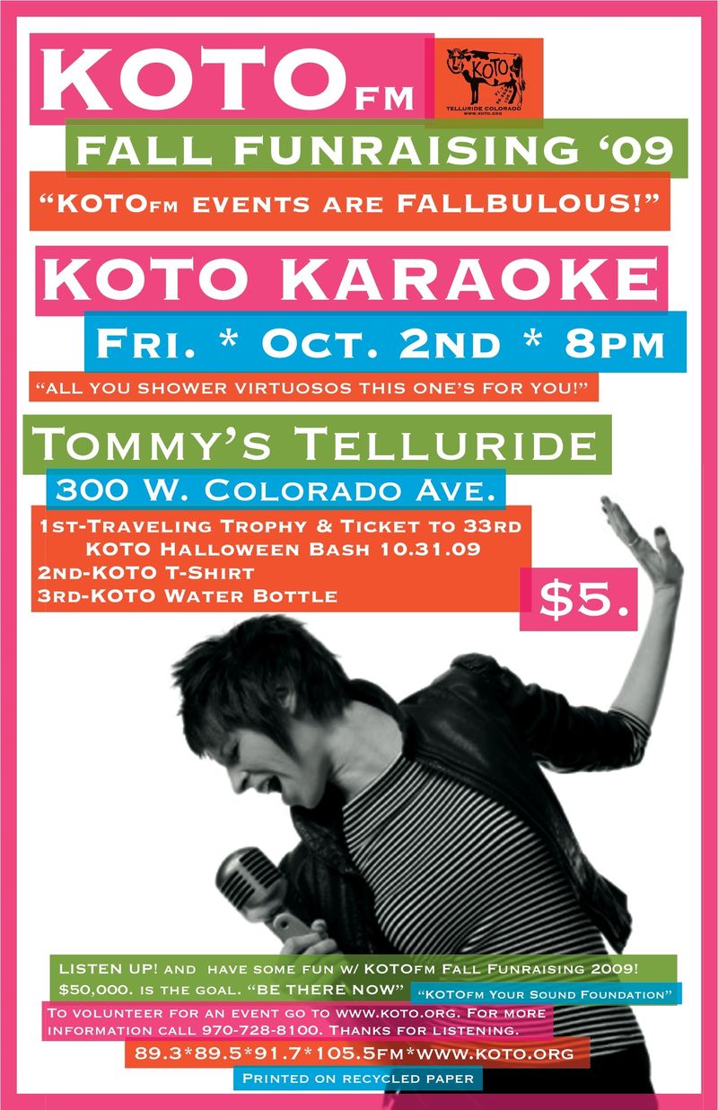 KOTO Karaoke tonight | Telluride Inside... and Out