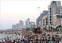 Crowded Tel Aviv beach
