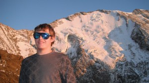 Zach in front of a glacier