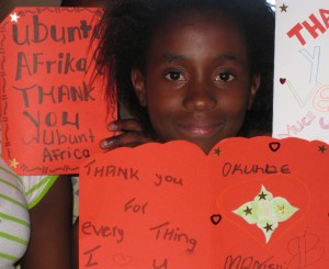 Kids in Kayelitsha thank Ubuntu Africa