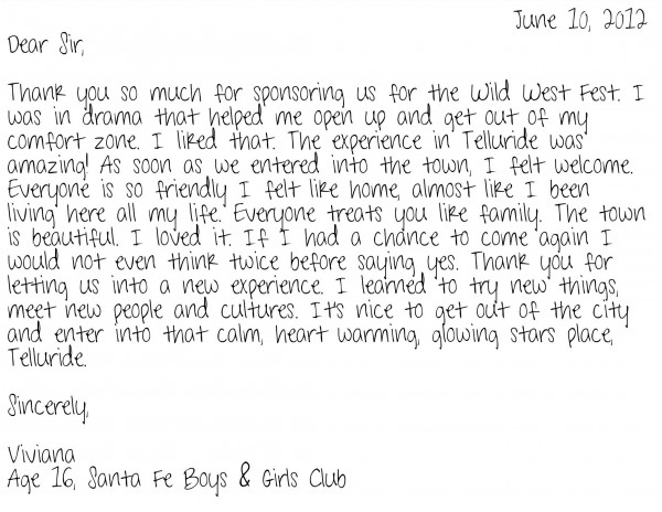 WWF thank you letter