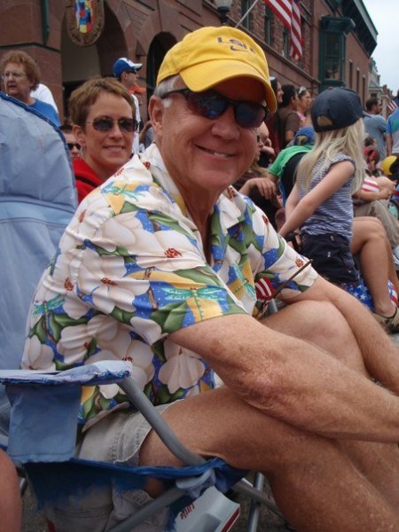 Dick Fulton at Telluride’s Fourth of July Parade. Notice the smile.