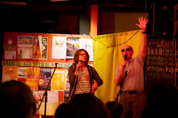 Dan Castellaneta, the voice of Homer Simpson and Deb Lucasta, performing at last year’s Open Mic nite.
