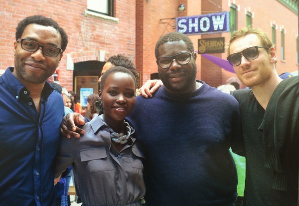 Director Steve McQueen and his stars, “12 Years A Slave,” courtesy of Awards Daily.