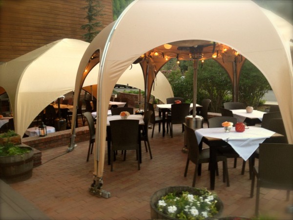 The patio at La Marmotte, scene of gourmet dinner on Friday night.