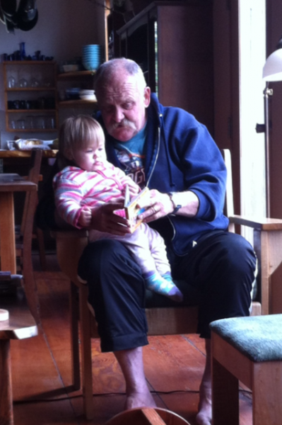 A kinder, gentler Oleh with granddaughter Tulip