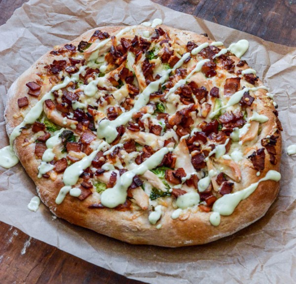 Turkey, Bacon, Avocado Ranch Whole Wheat Pizza,from How Sweet It is, courtesy, Huff Post