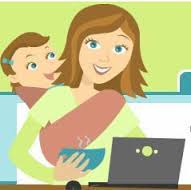 Telecommuting moms. Looks just like this, all happy faces, right?