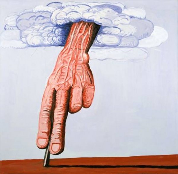 Philip Guston’s riff on the hand of God. Not exactly Michelangelo’s Sistine Chapel.