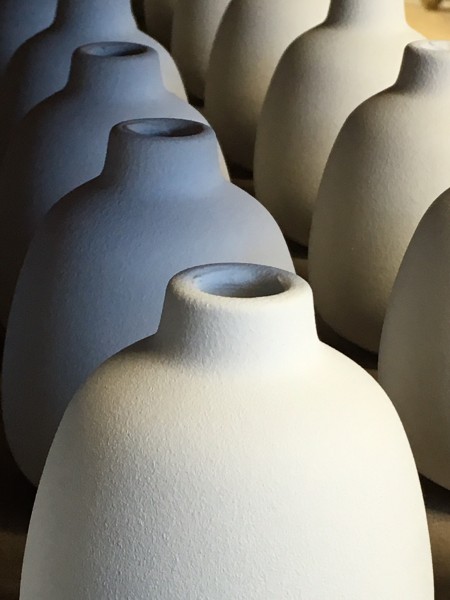 Bottles, trimmed and ready for glazing