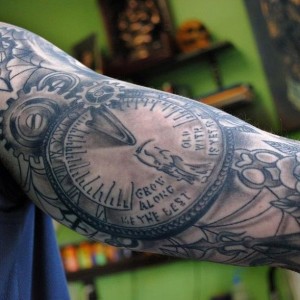 time tattoo arm