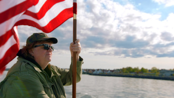 Michael Moore in his latest documentary, “Where to Invade Next.” Credit Dog Eat Dog Film.