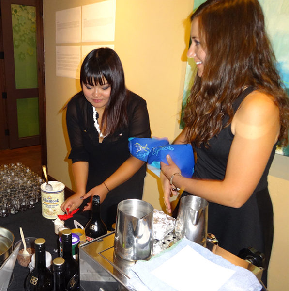 Coffee Cowboy's Trang Pham creates a salted caramel dessert drink during the 2015 Science of Cocktails. (Pinhead Institute courtesy photo).