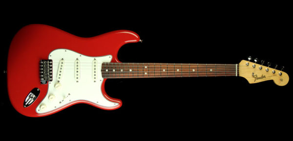 Pearl Jam-Signed Fender Guitar Value: Priceless Minimum Bid: $1000 A Fender Classic Series 50s Stratocaster Electric Guitar Regular with a Fiesta Red Maple Fretboard signed by the band Pearl Jam.