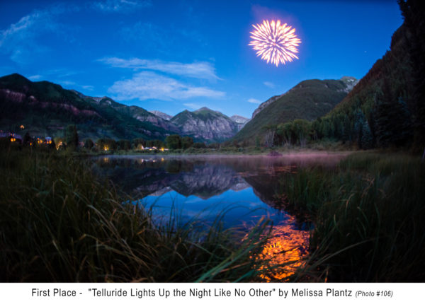 1st Place - Melissa Plantz, "Telluride Lights Up the Night Like No Other." 