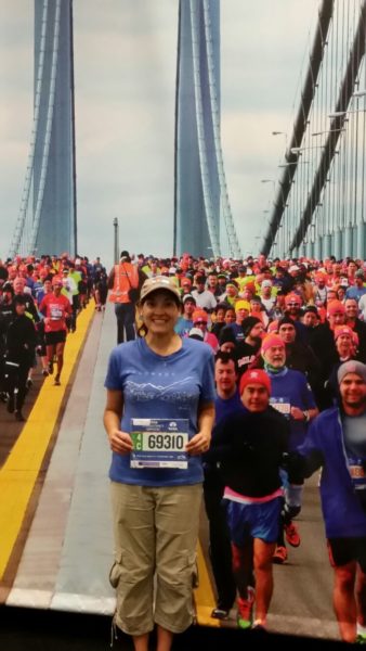 Melissa Ramponi at first NYC Marathon.