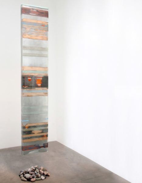  “(Montery) Aerospace Aluminum, Color, Wood, Bio-Resin, and Sea Stones 96” x 18" x 3” by Nelson Parrish. Courtesy, Telluride Gallery of Fine Art.