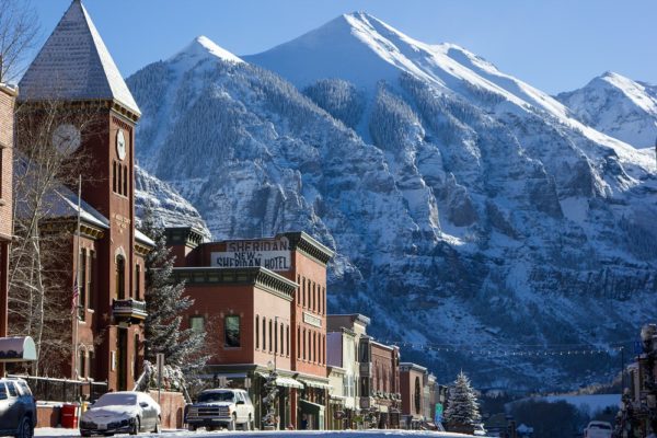 Skiing’s most charming Old West town combines stunning scenery and an awesome mountain for a near perfect ski destination. Caption, Forbes & Olmsted. Photo: Telluride Tourism Board/Ryan Bonneau.